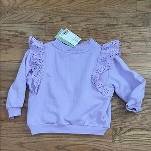 H&.M Lavender Ruffle Sleeve Kids Top 2t